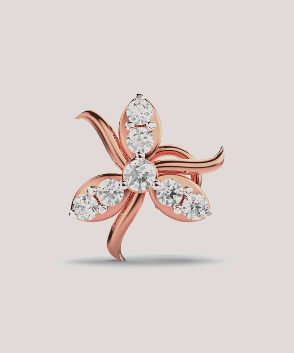 Triangle Nose Pin in a sleek high-contrast midnight luxury editorial style